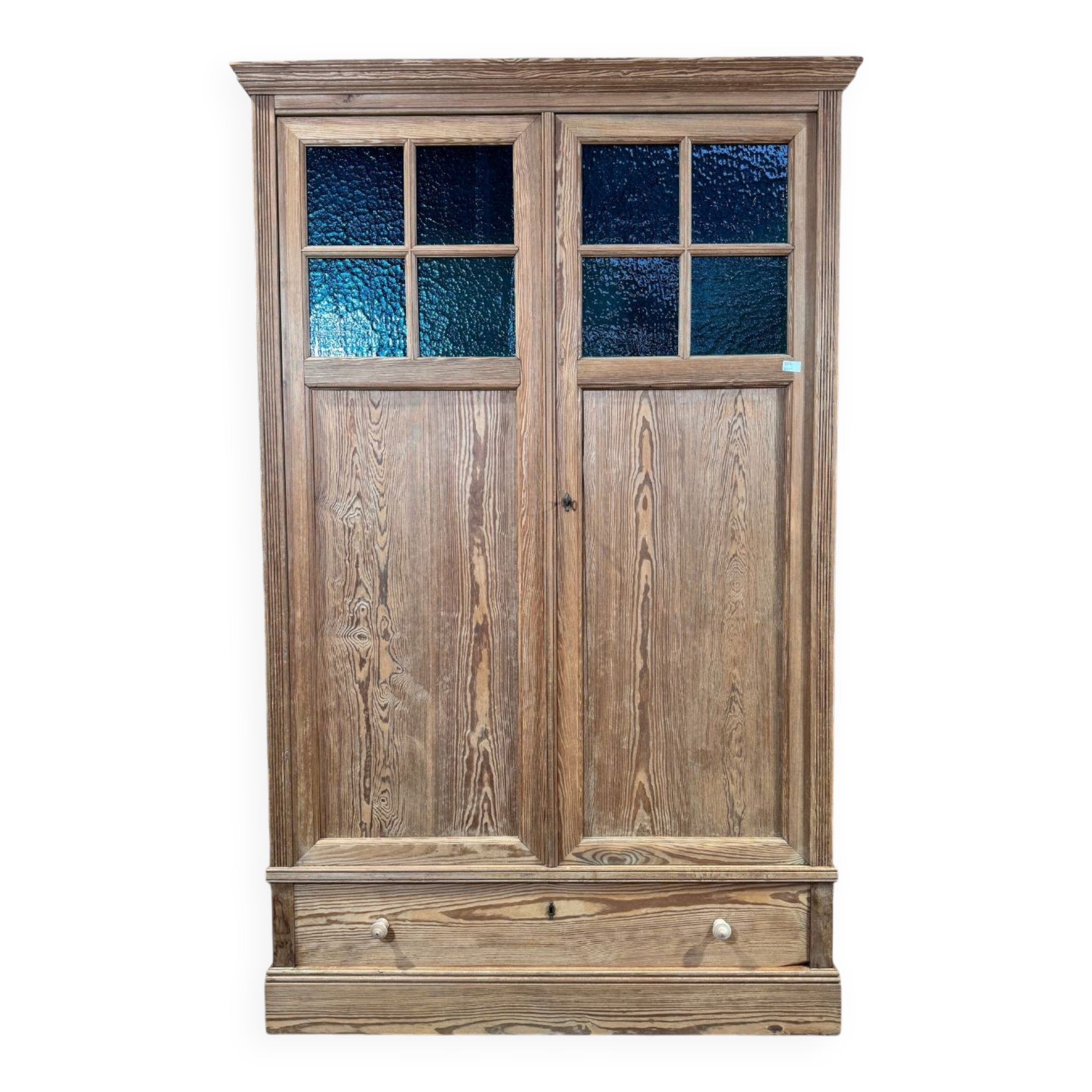 Antique wardrobe in solid pitch pine