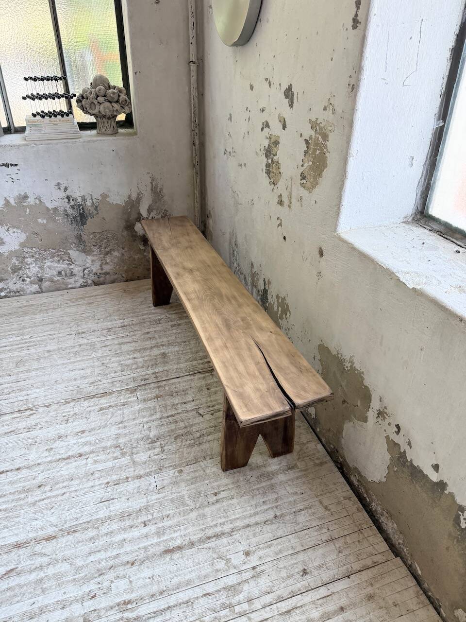 Paire de bancs de ferme en chêne