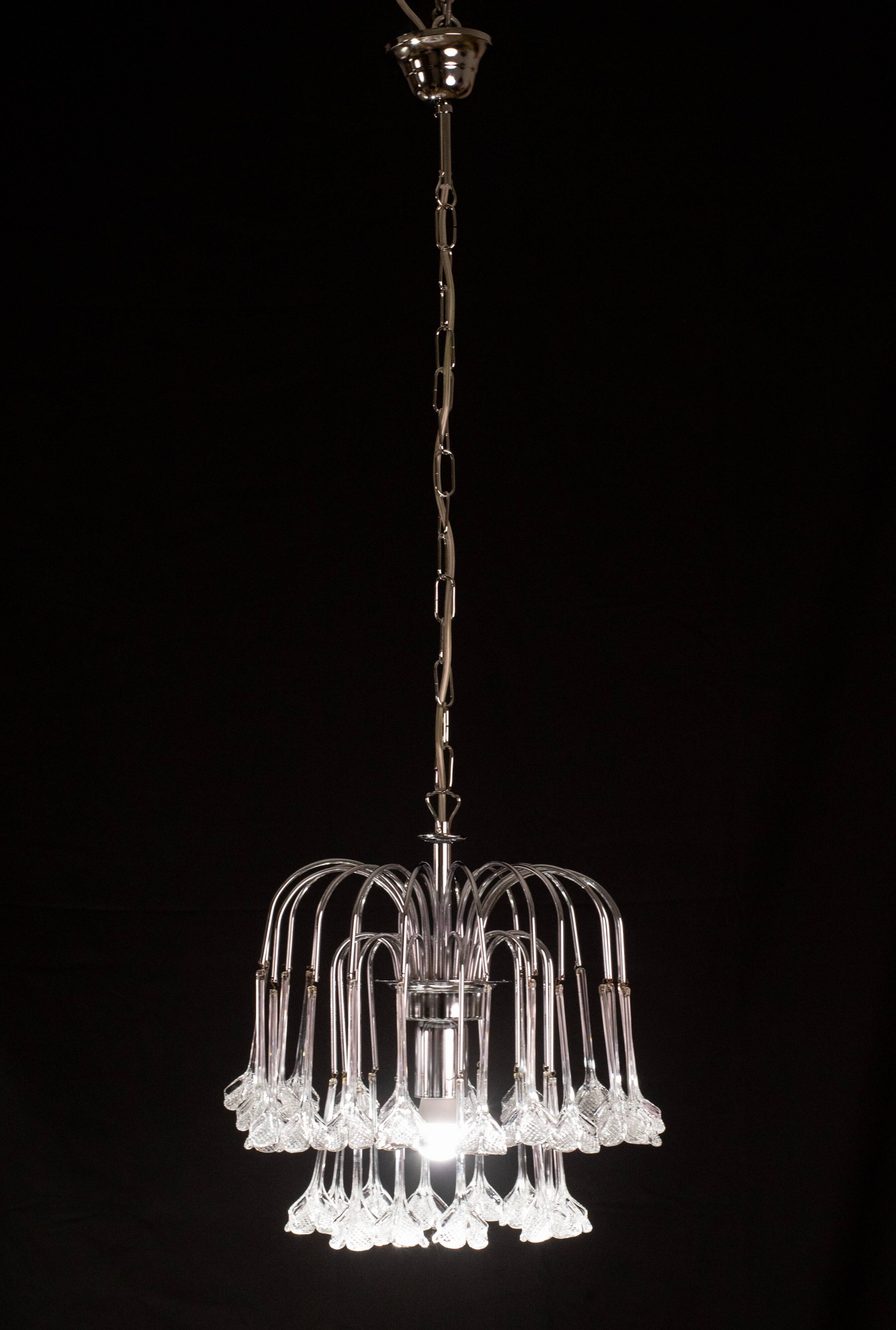 Set of 2 Julia Roberts, Vintage White Murano Chandelier, 1980s