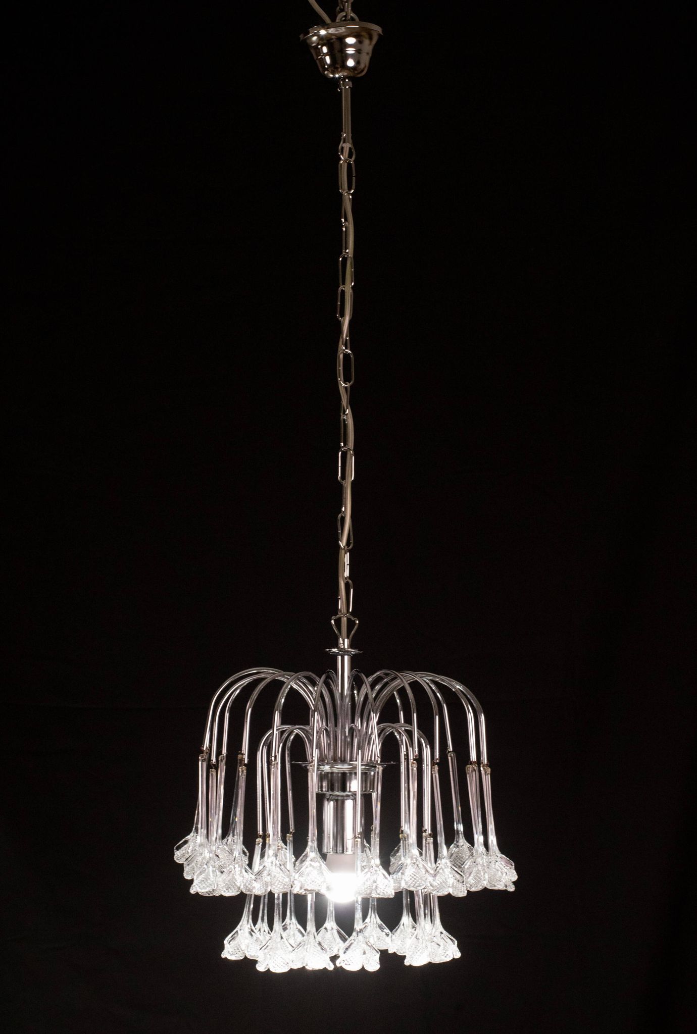 Set of 2 Julia Roberts, Vintage White Murano Chandelier, 1980s