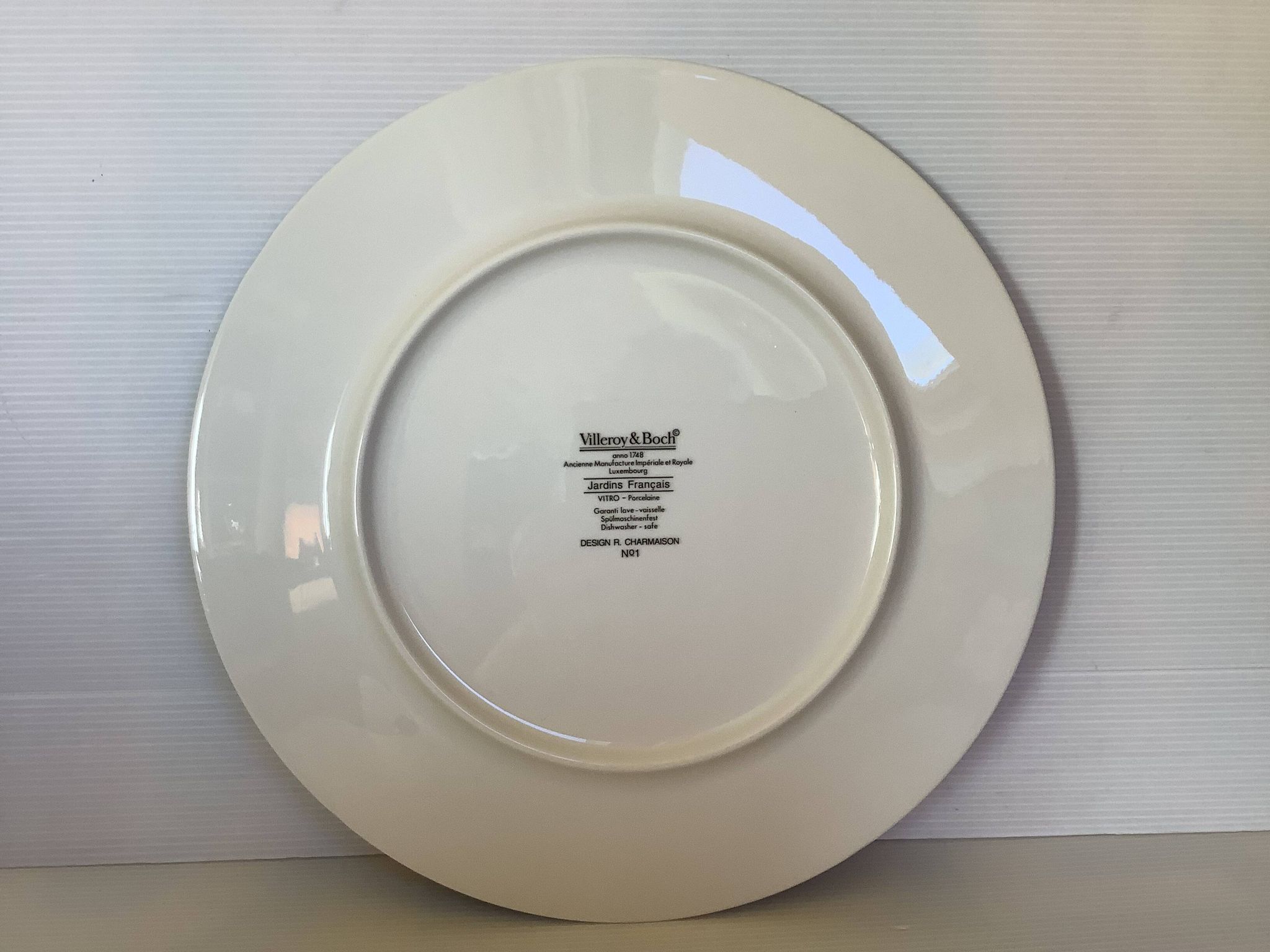 Numbered plate R Charmaison Villeroy and Boch