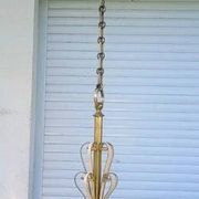 Magnificent Art Deco luminaire chandelier with 5 glass disc lights DLG SUBES ADNET LELEU