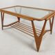 Italian walnut mid-century modern coffee table, 1950s