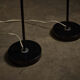 Pair of floor lamps in black metal with brushed aluminum shades, 1970s