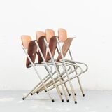 Aluflex-style folding beech chair