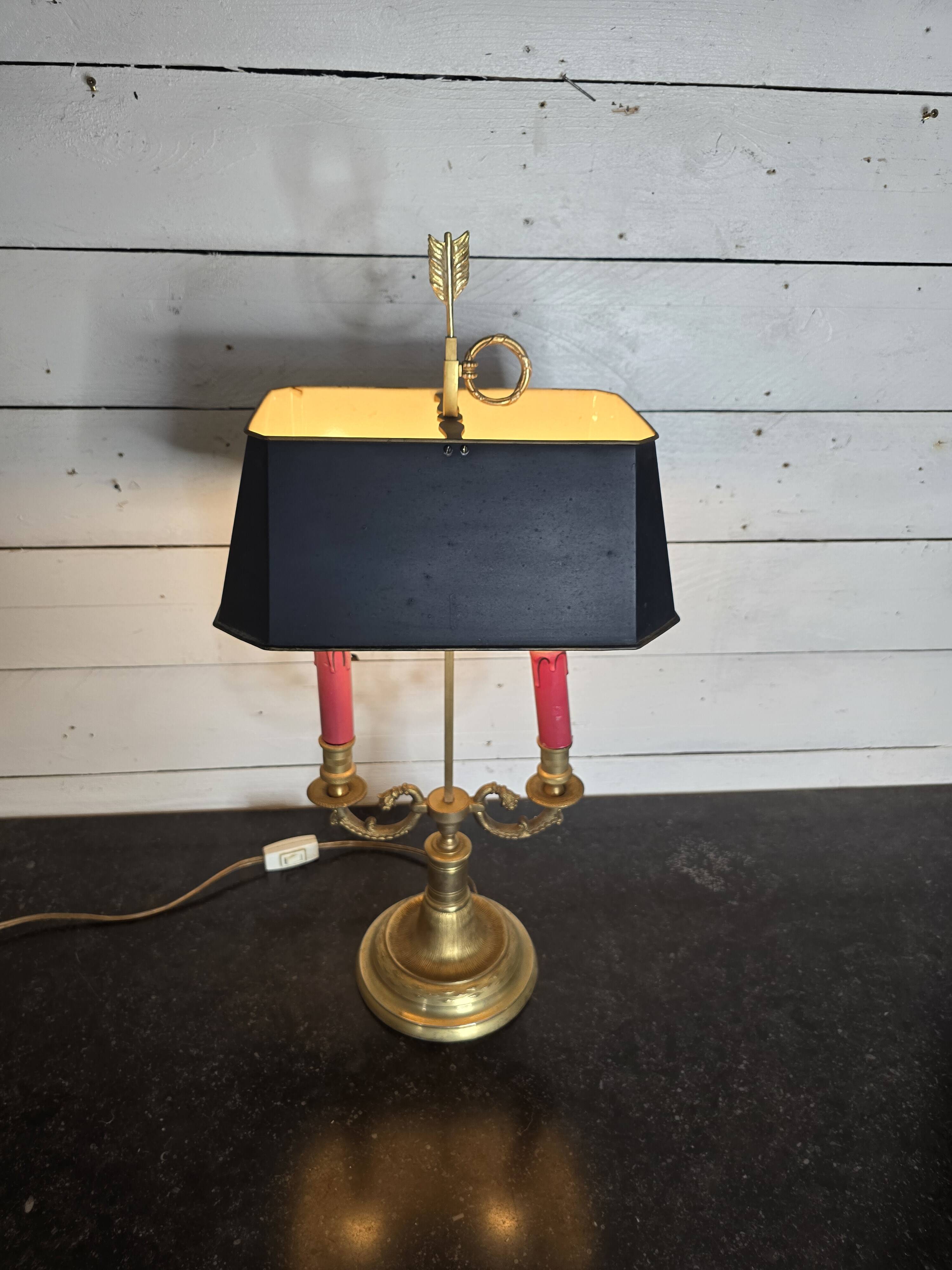 Lampe bouillotte style empire en bronze milieu XXème