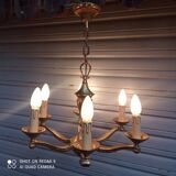Louis XV style 6-light bronze chandelier in working order - Lucien GAU