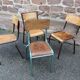 Lot de 4 chaises industrielles école vintage collectivités mullca 6
