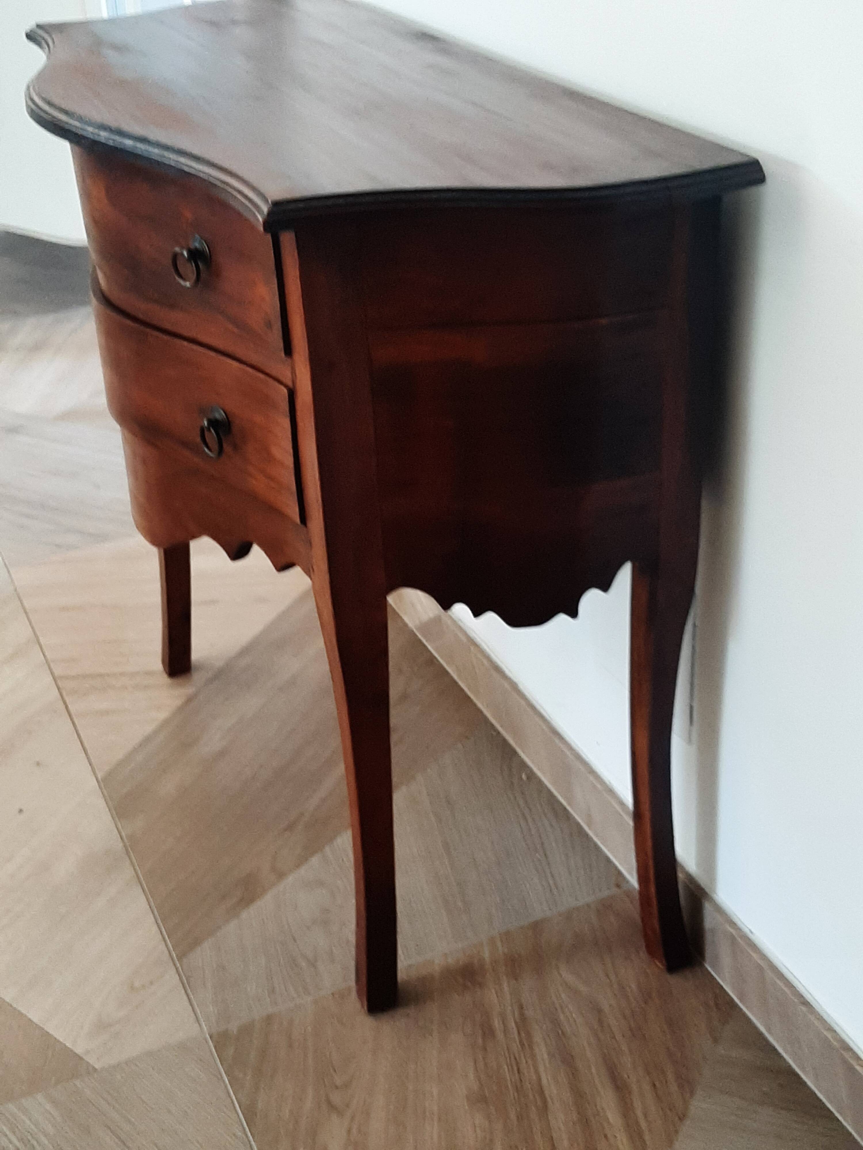 Pretty 2-drawer console chest of drawers - curved legs - Louis XVI imitation