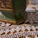 Vintage ceramic tobacco pot with bird decor