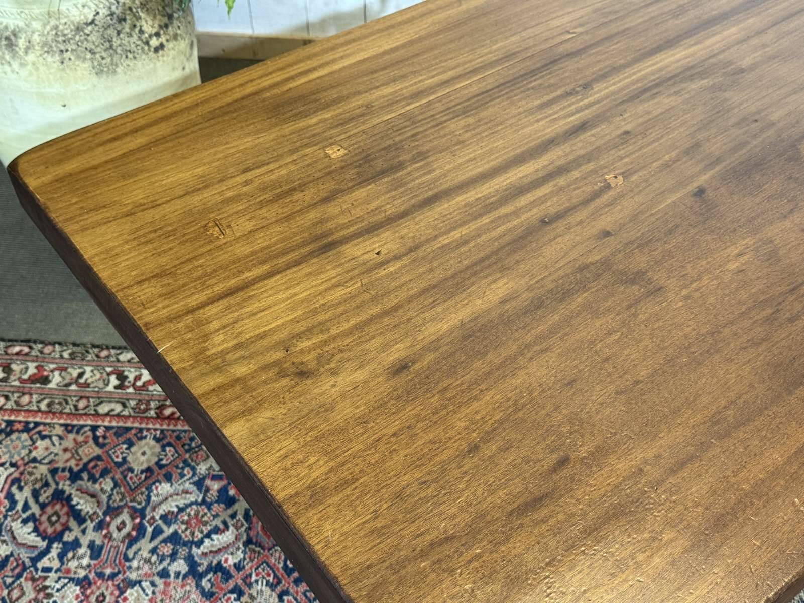 1970s mahogany monastery table - L=2m W=80cm H=75cm