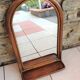 Arched rattan mirror with shelf/vintage 60s-70s