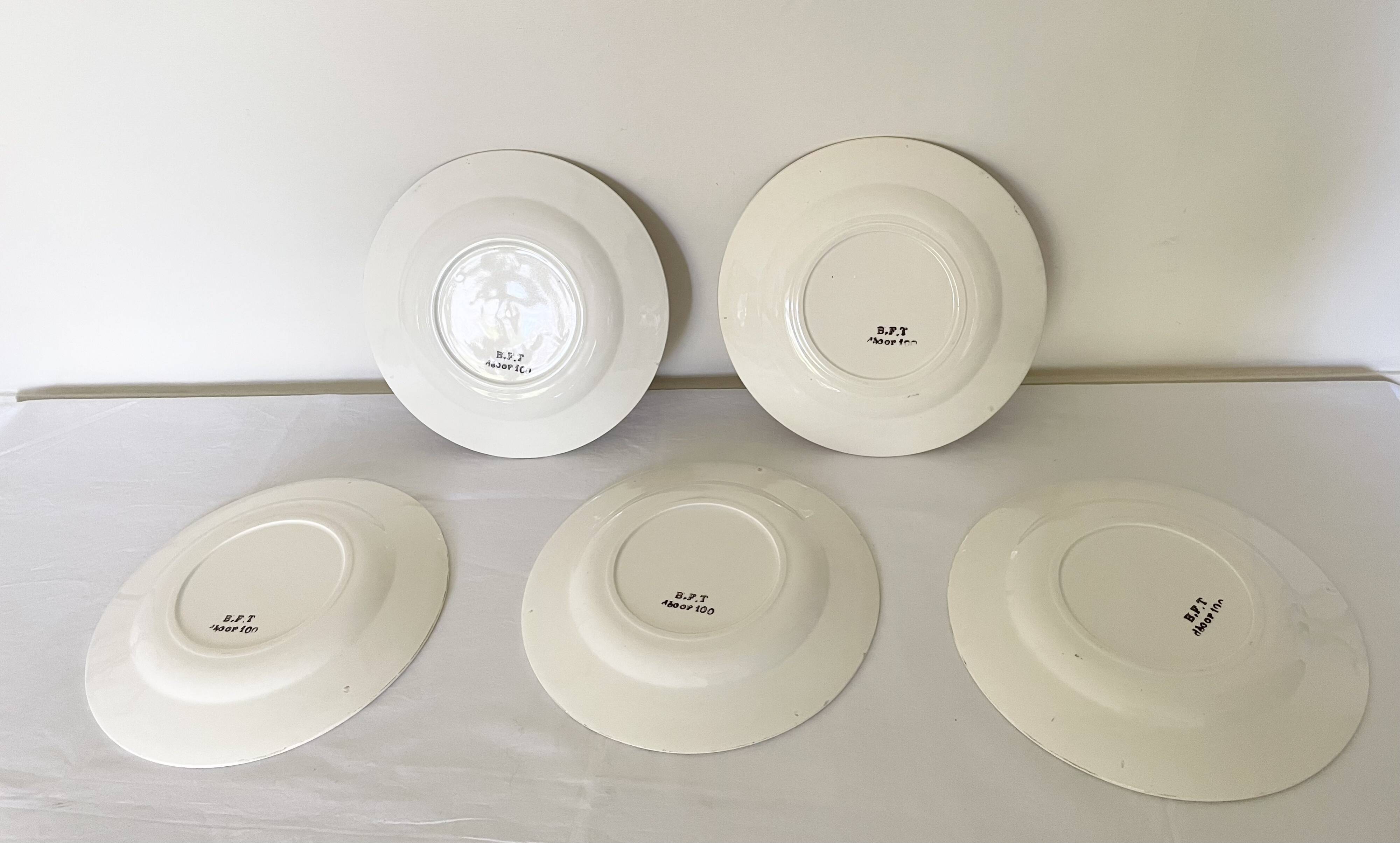 Flat ironstone plates bft 19th century