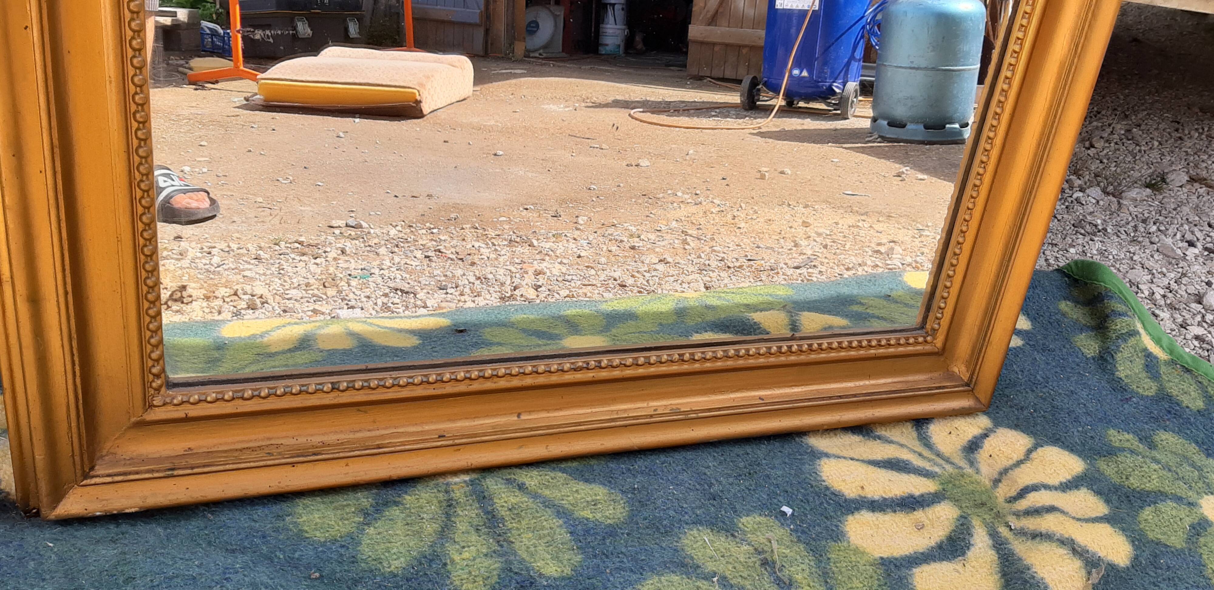 Mirror 19th Wood and Golden Stuk 83x138cm