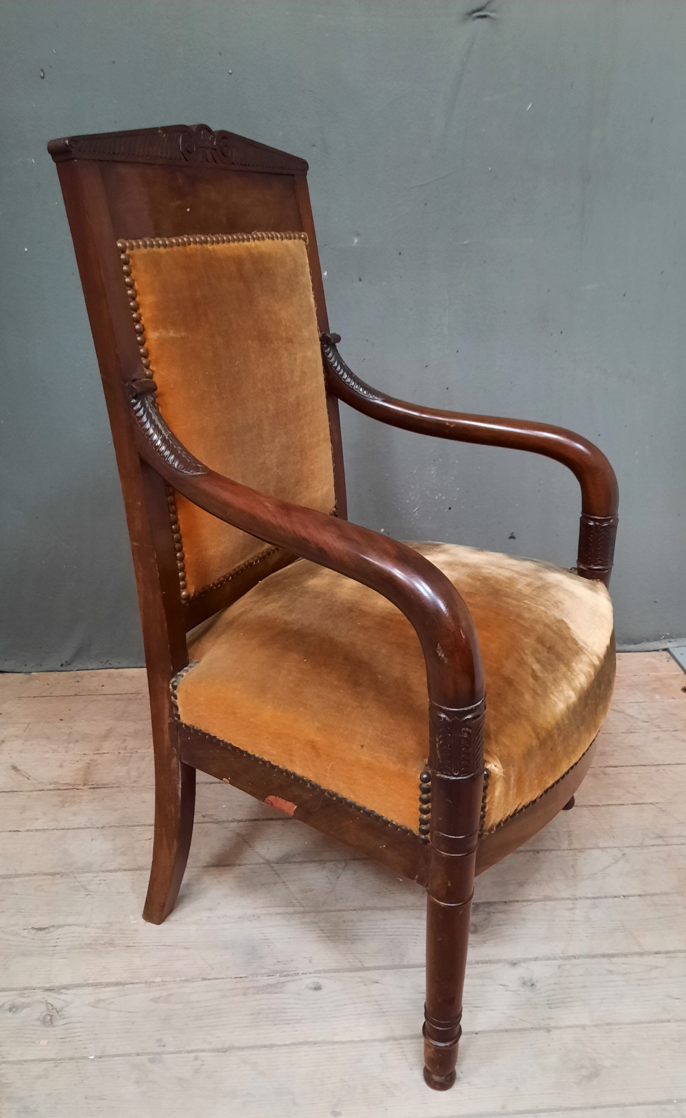Empire style mahogany armchair