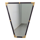Modern Black Lacquer Metal Triangle Mirror, 1970s