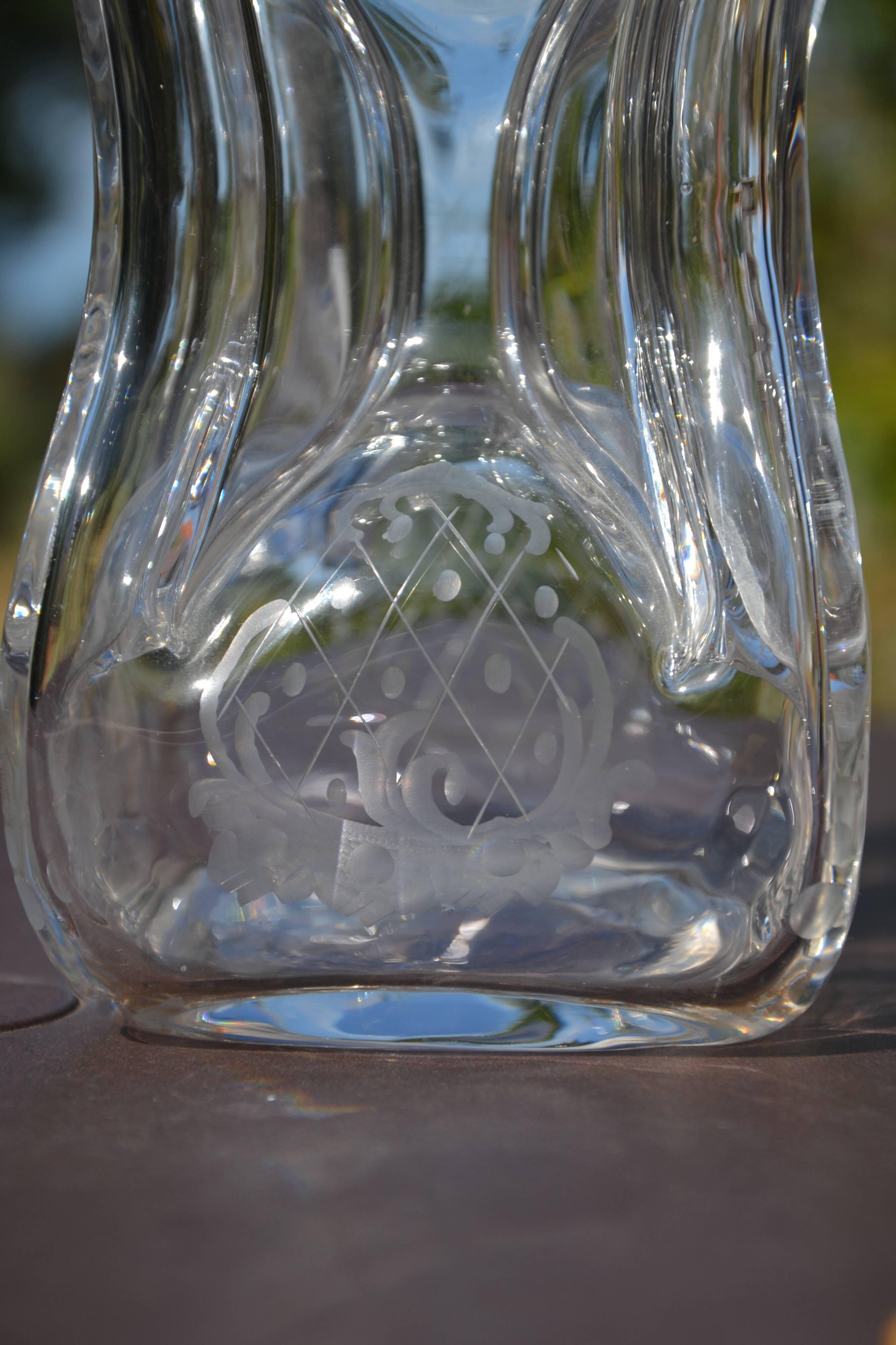 Carafe en cristal gravé Jacob Eiler Bang Danemark