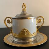 Mustard porcelain and gold metal
