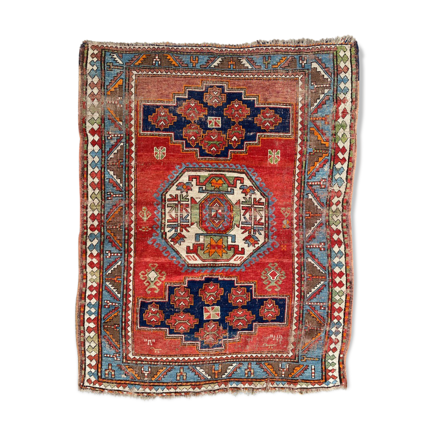 Kazak ancient Caucasian carpet 152x195 cm