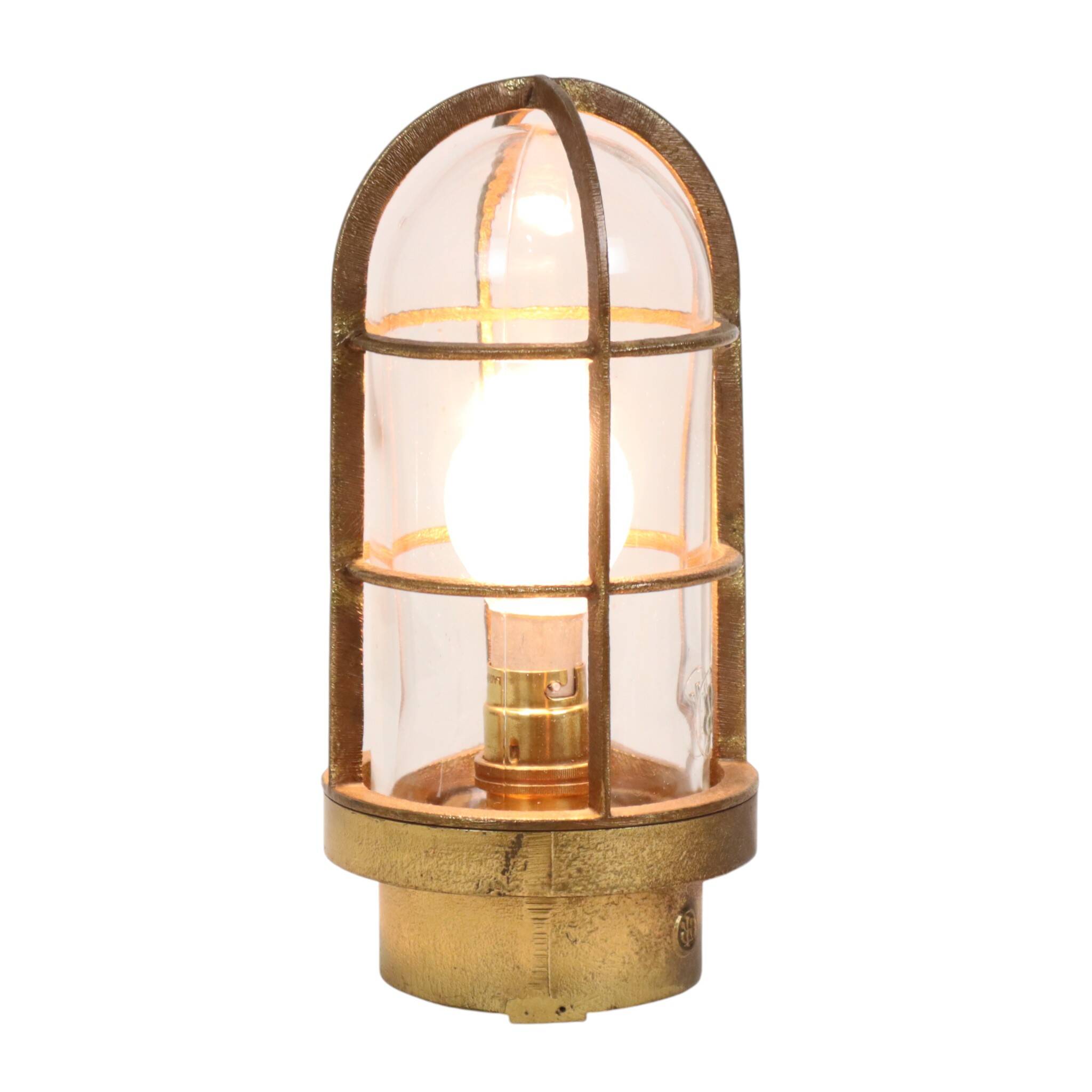 Old Industrial Brass Ship's Lamp Cage Lamp Rotterdam