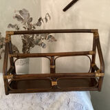 Varnished rattan shelf - vintage