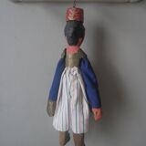 Vintage Middle Eastern decorative wooden puppet hand carved and painted