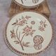 Set of 2 antique ironstone plates, "Daisy" pattern, Grand Dépôt Paris.