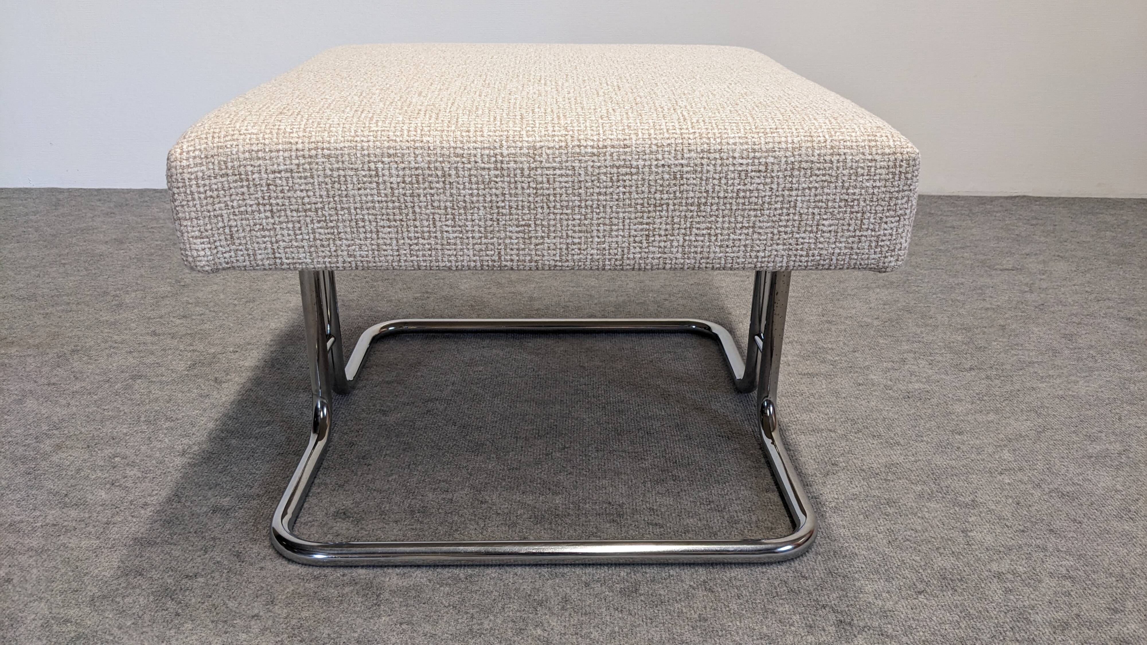 Low stool or tubular ottoman Space Age, France around 1970