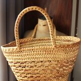 Basket two vintage soft wicker handles