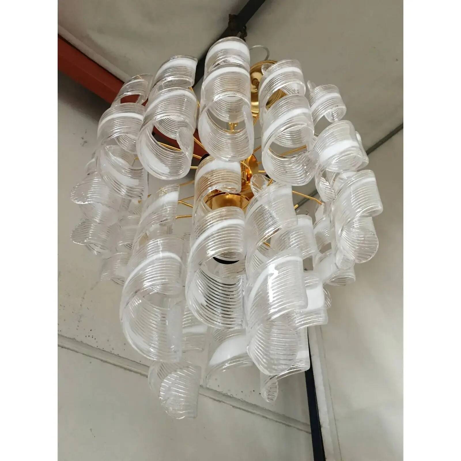 Murano Glass Virgola Chandelier by Simoeng