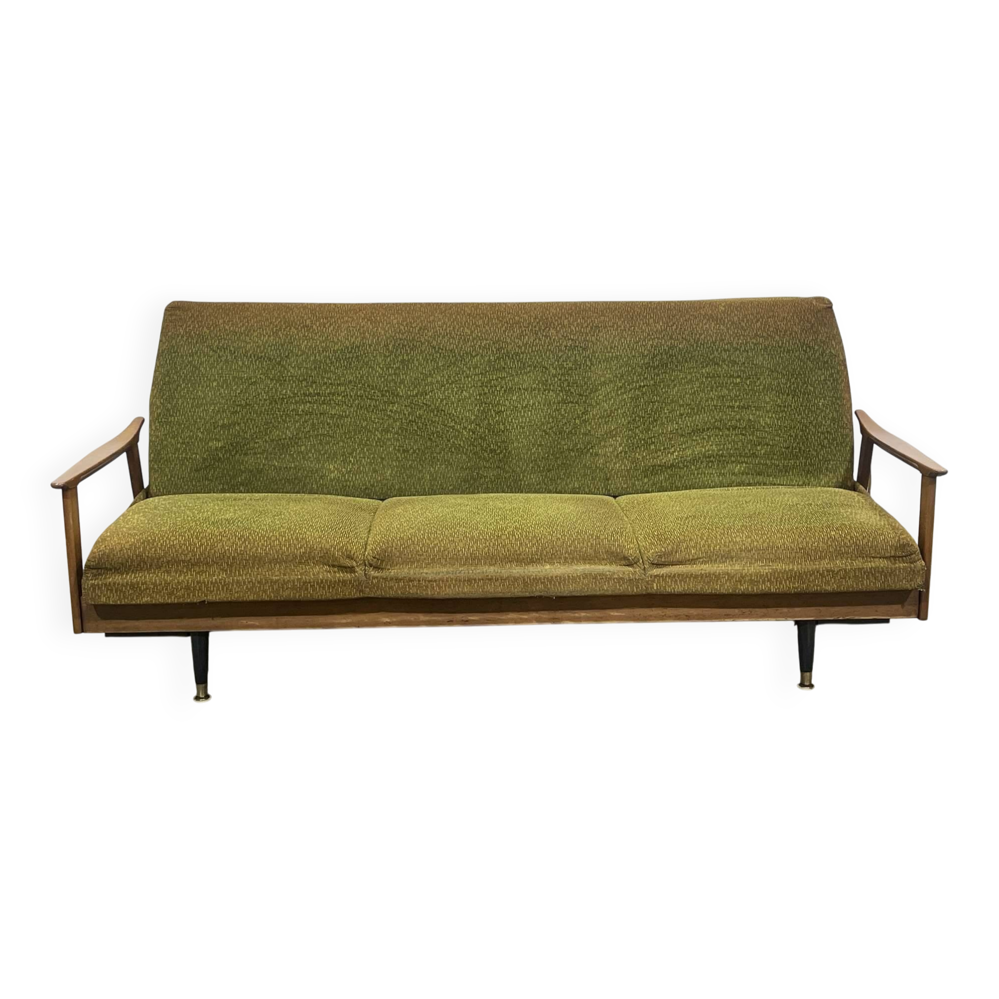 1970s English beech sofa bed