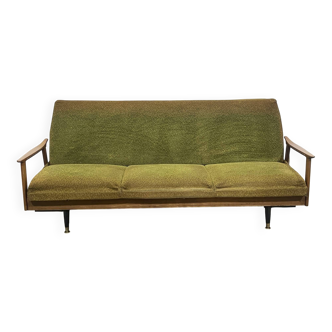 1970s English beech sofa bed