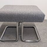 Set of 4 ottoman stools and 1 tubular coffee table, 1960s-70s