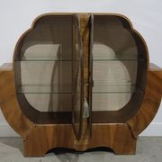 Art deco period showcase in walnut veneer