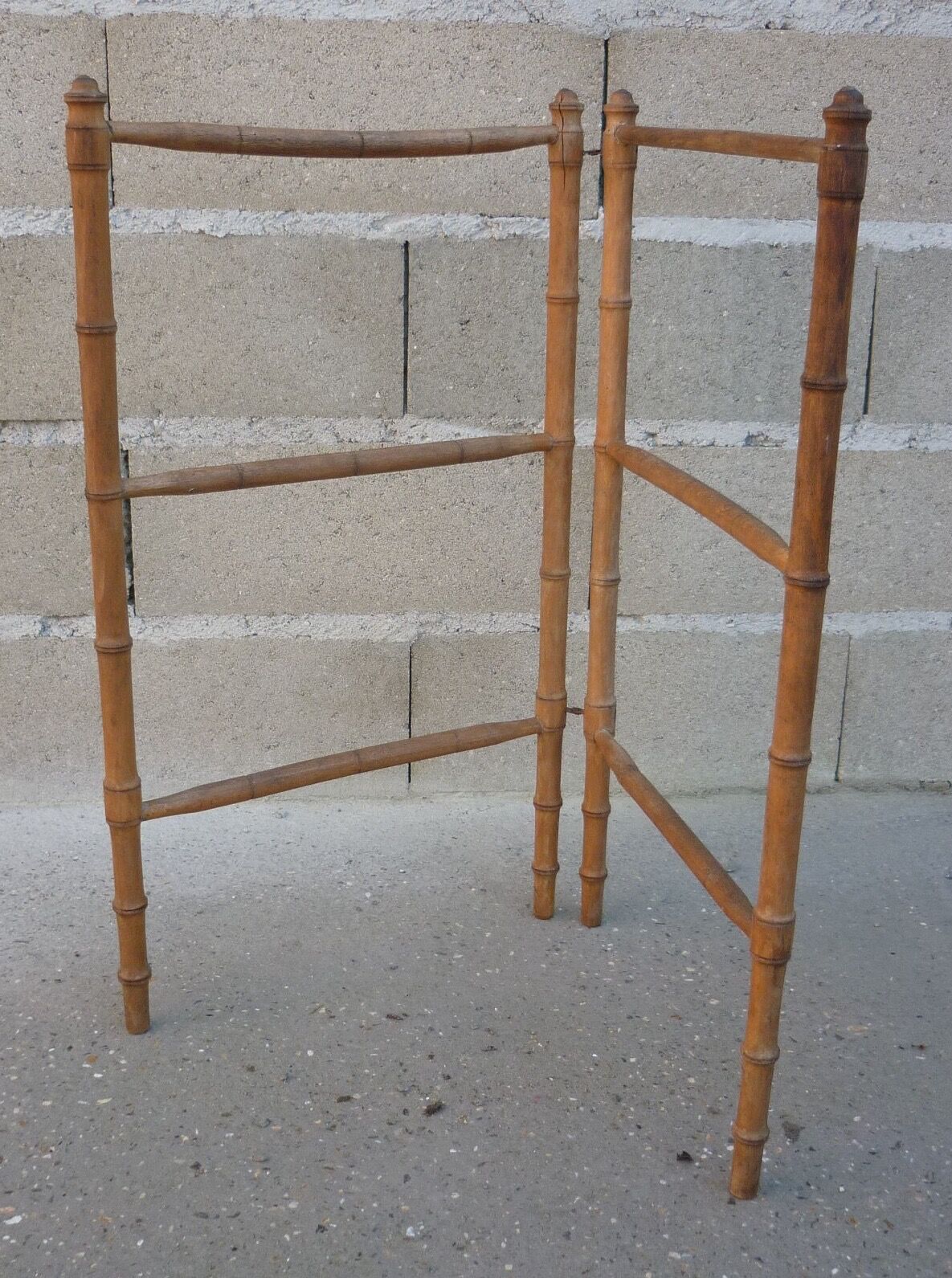 Old wooden towel rack