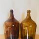Pair of amber glass lady jeanne.