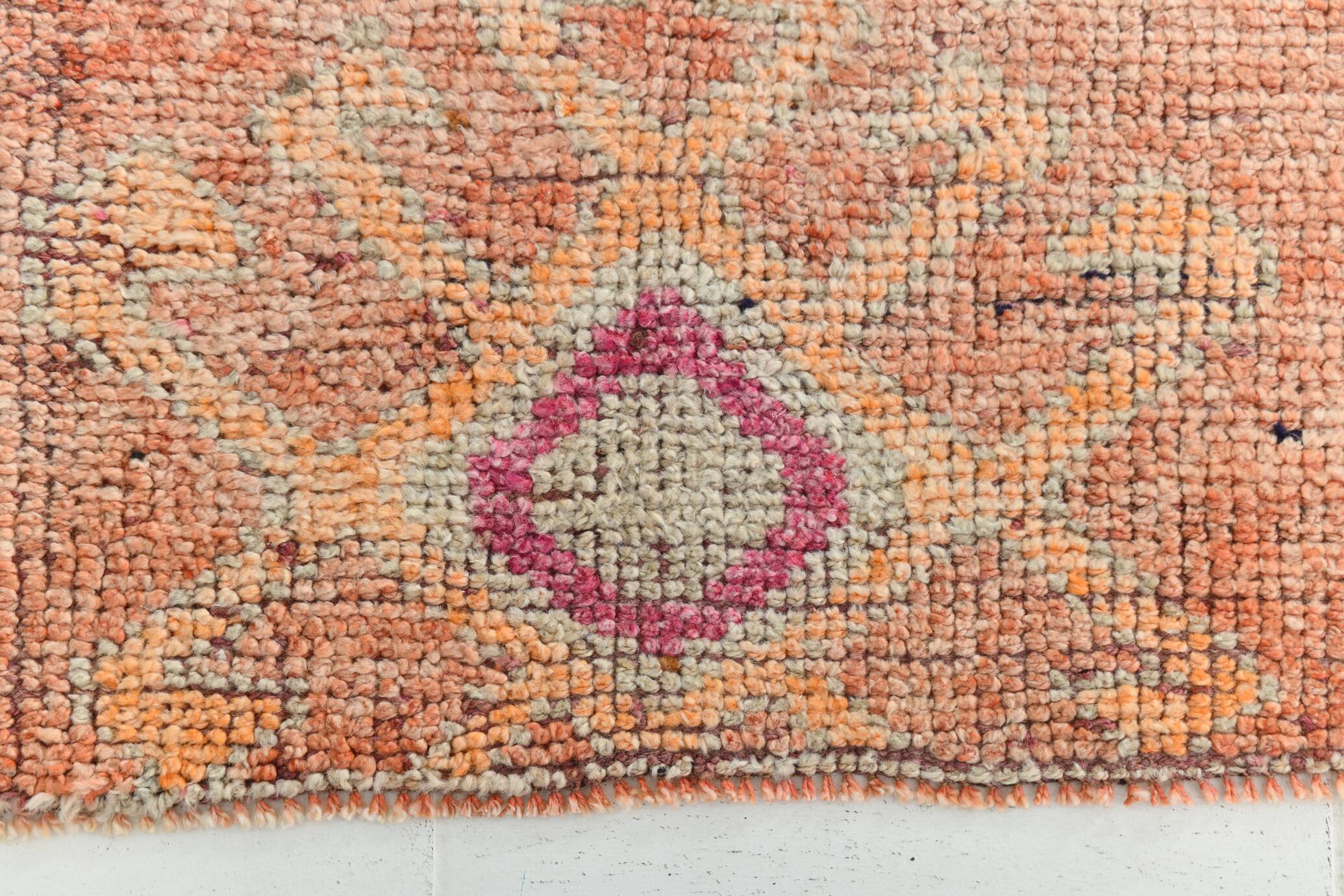 Pink & Orange Oriental Vintage Runner Rug, 101x301Cm