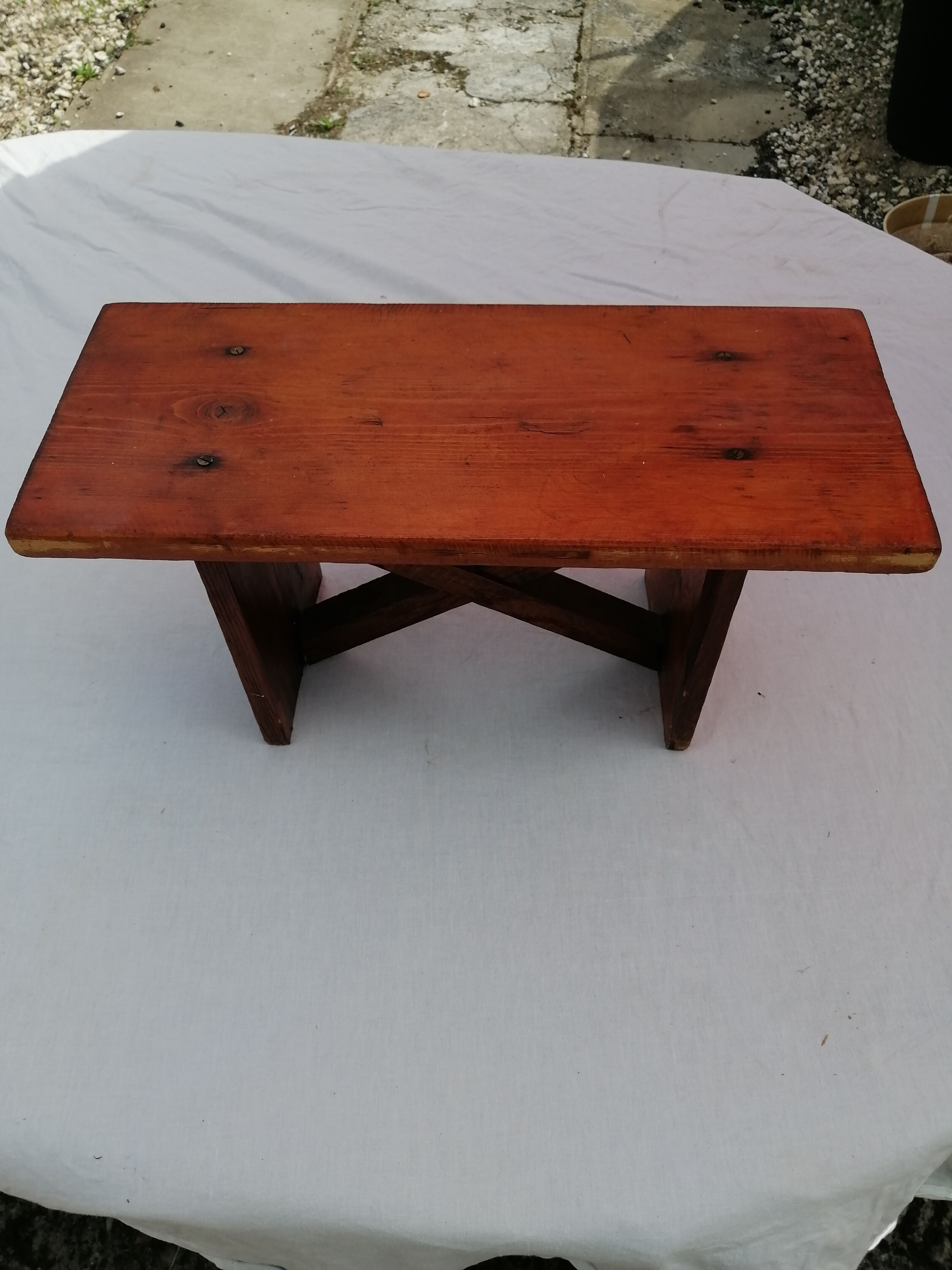 Handmade wooden bench