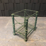 Table d’appoint en fer et verre patine antique