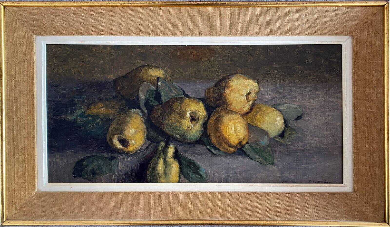 HSP painting "Clos Fleuri - Pears" signed P. Toutain (?) + frame