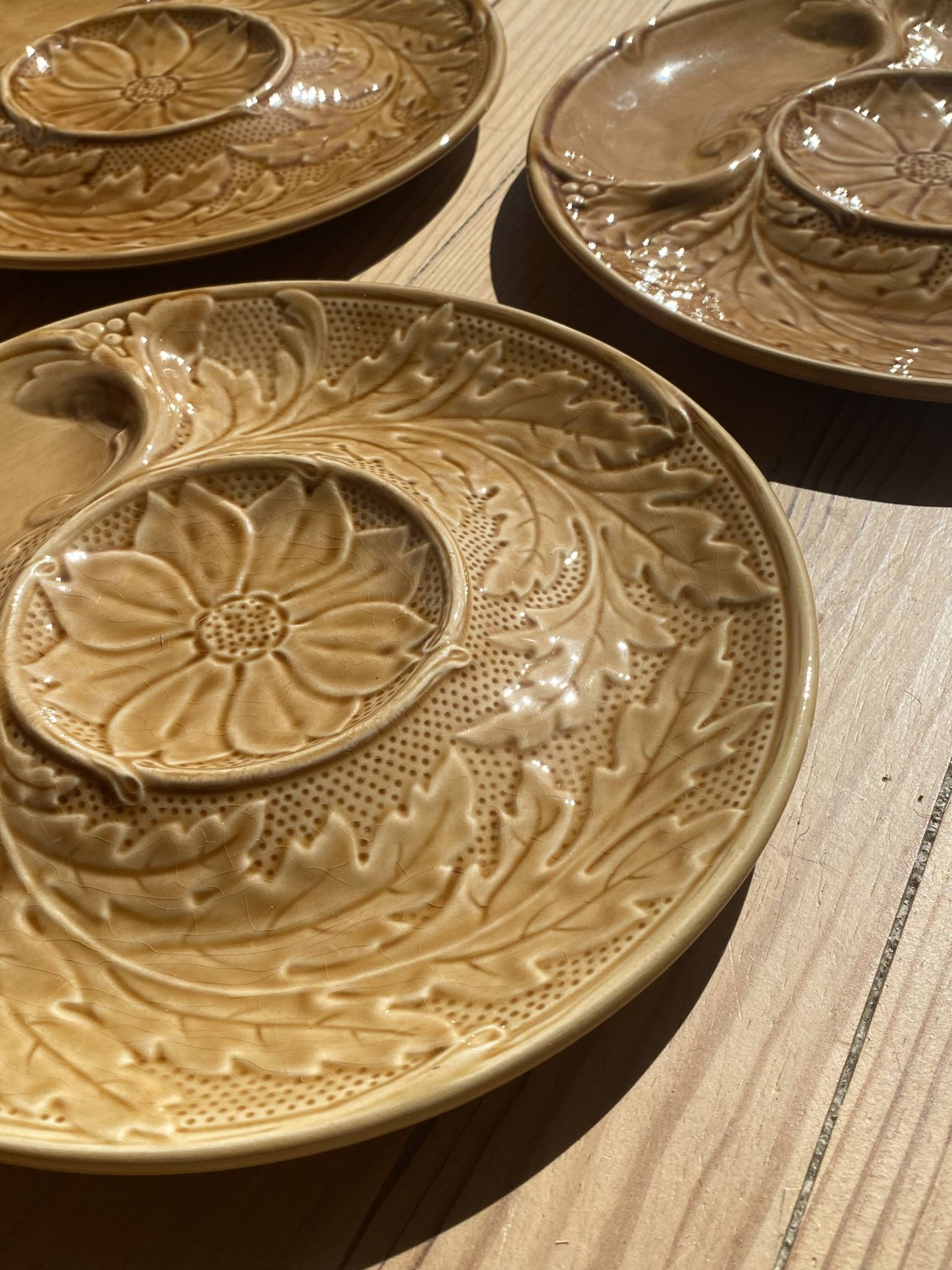 5 asparagus plates in earthenware Manufacture de Gien