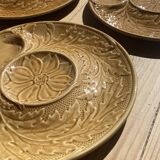 5 asparagus plates in earthenware Manufacture de Gien