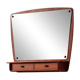 Miroir mural scandinave en teck avec tiroirs – design danois mid-century