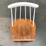 Teak mid-century table and Fanett chairs by Ilmari Tapiovaara for Asko, set of 5.