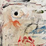 Modern Abstract Painting, Acrylic on Wood, Framed