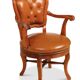 Lot 2 vintage design office chairs – black leather + brown capito leather
