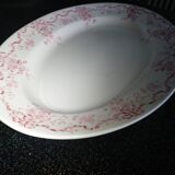 Longwy dish, pink and white Manon model