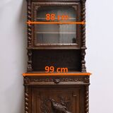 Narrow Oak Display Cabinet, Louis XIII style – Late 19th century