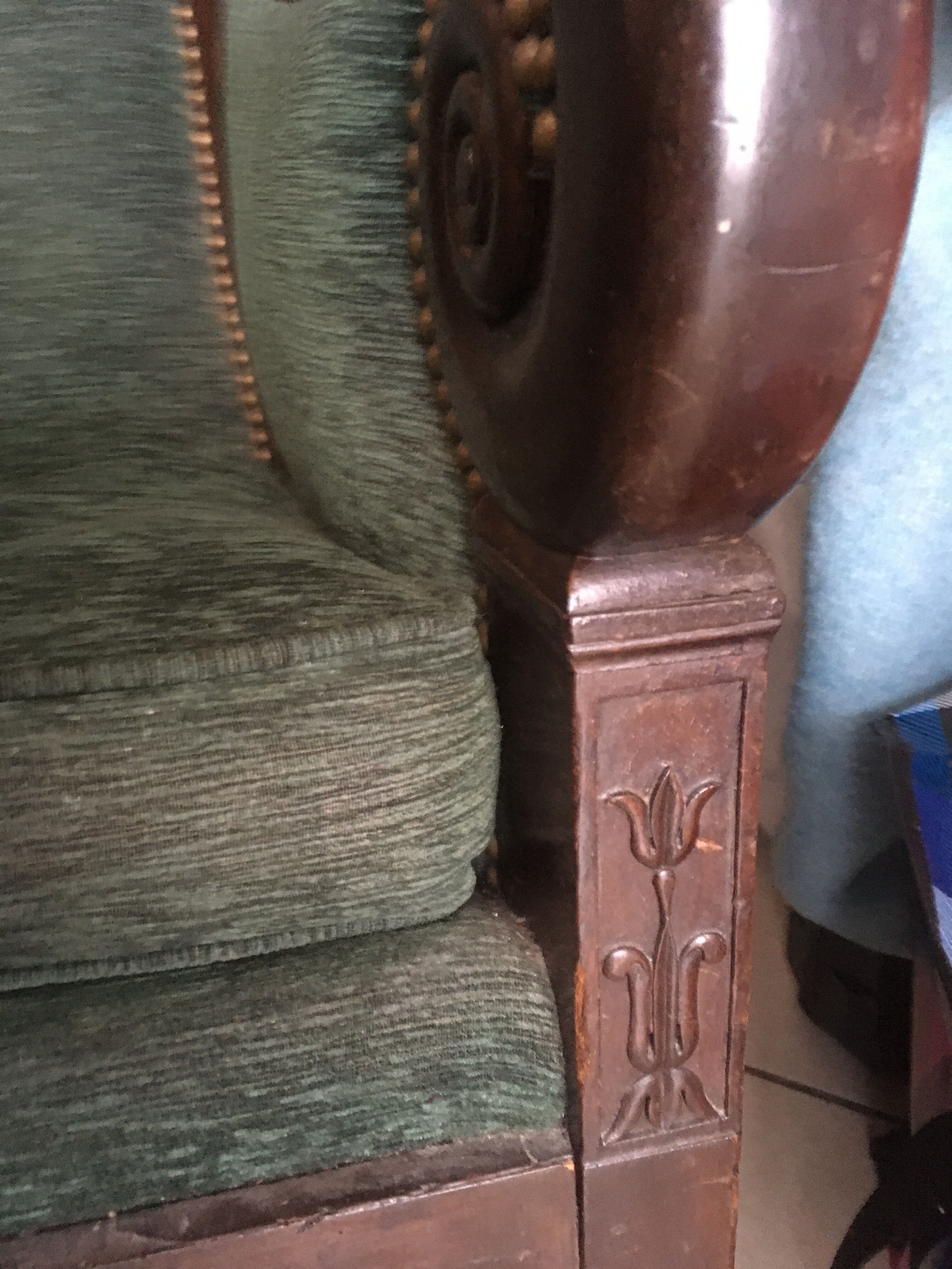 Old bergère armchair