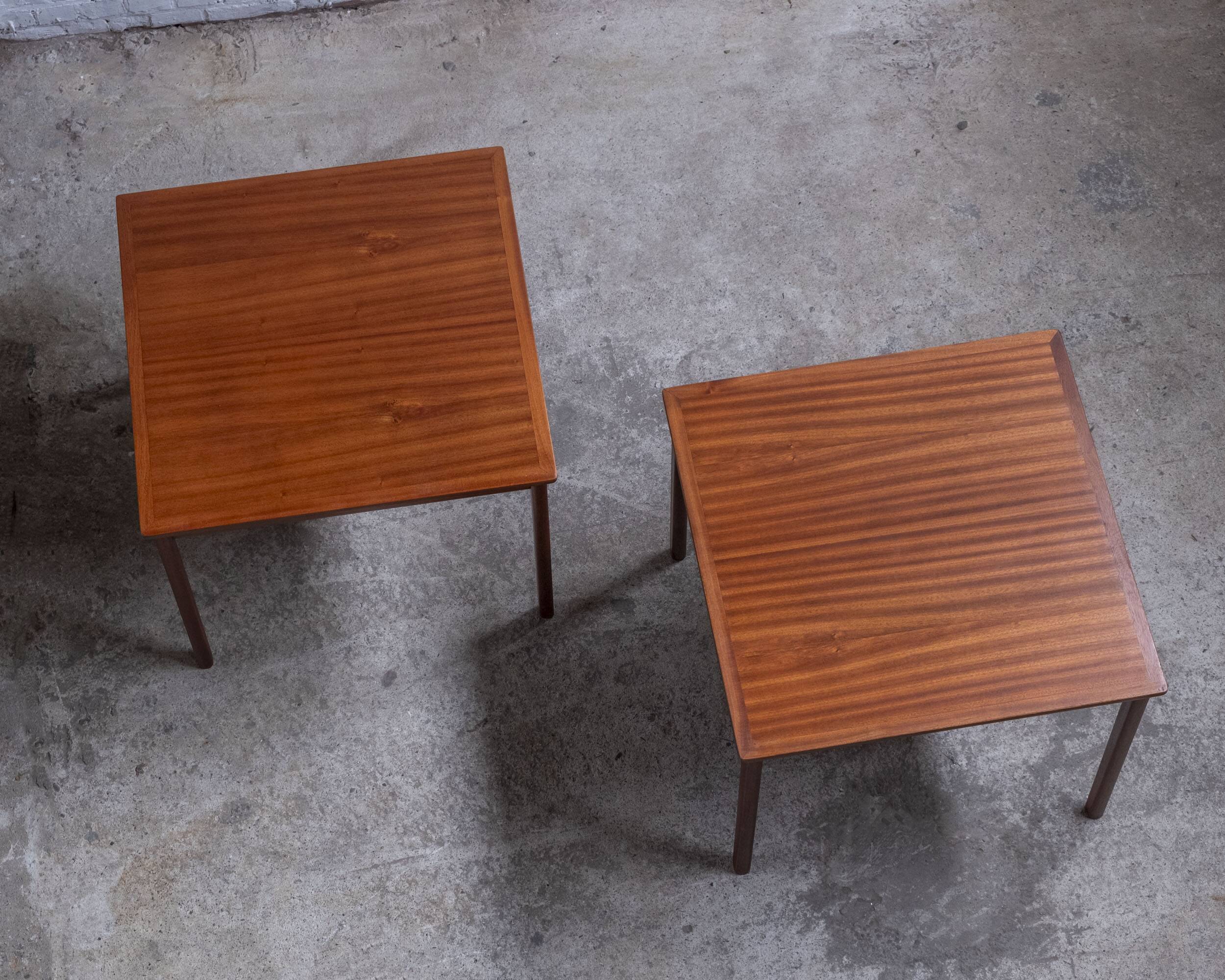 Pair of Ole Wanscher Side Tables in Mahogany, P. Jeppesen 1960s Denmark